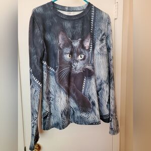 Unisex, long sleeve cat shirt
